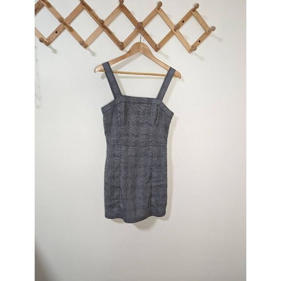 Abercrombie & Fitch Gray Plaid Square Neck Mini Dress - Size S - Picture 1 of 9